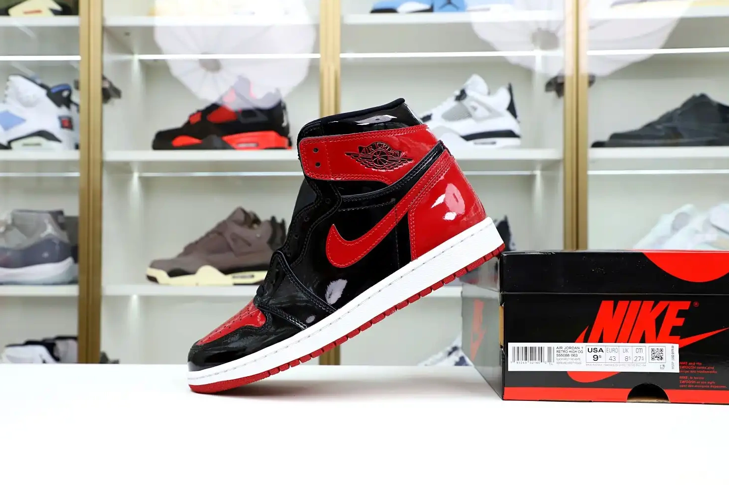 BRED PATENT JORDAN HIGH AIR Kimikick OG 1 0606